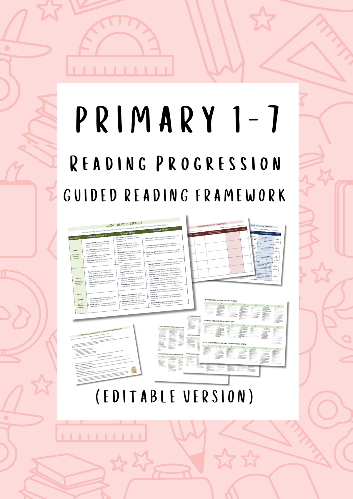 P1–P7 Whole-School Reading Progression & Guided Reading Pack