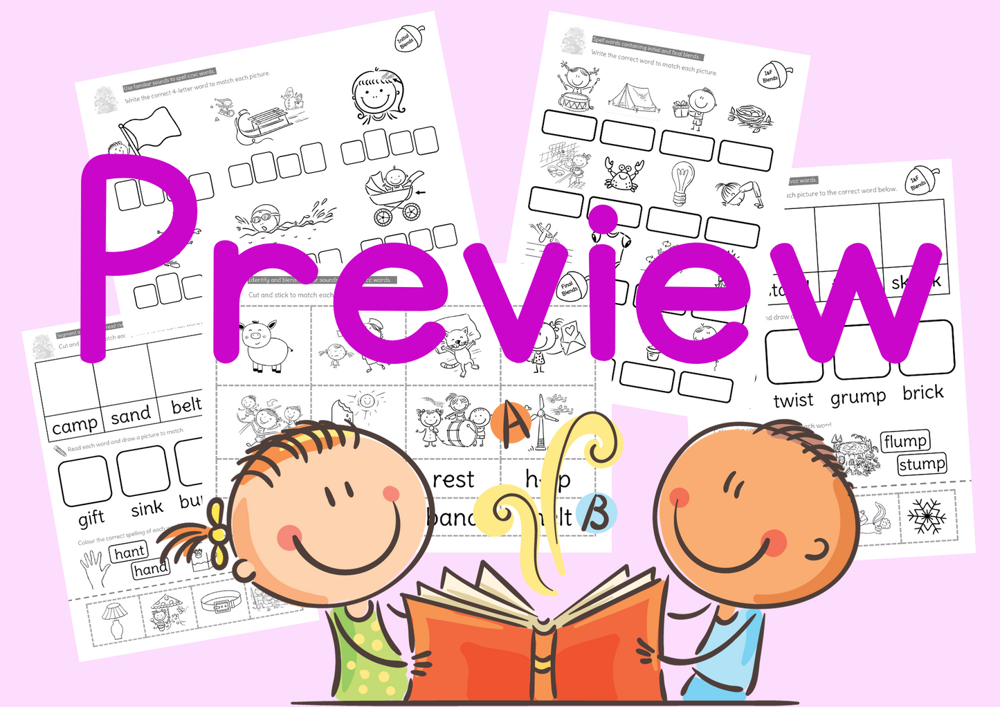 Level 2 - Individual Letter Sounds Packs 1-4 + Consonant Blends