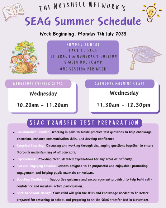Summer SEAG Transfer Test Preparation