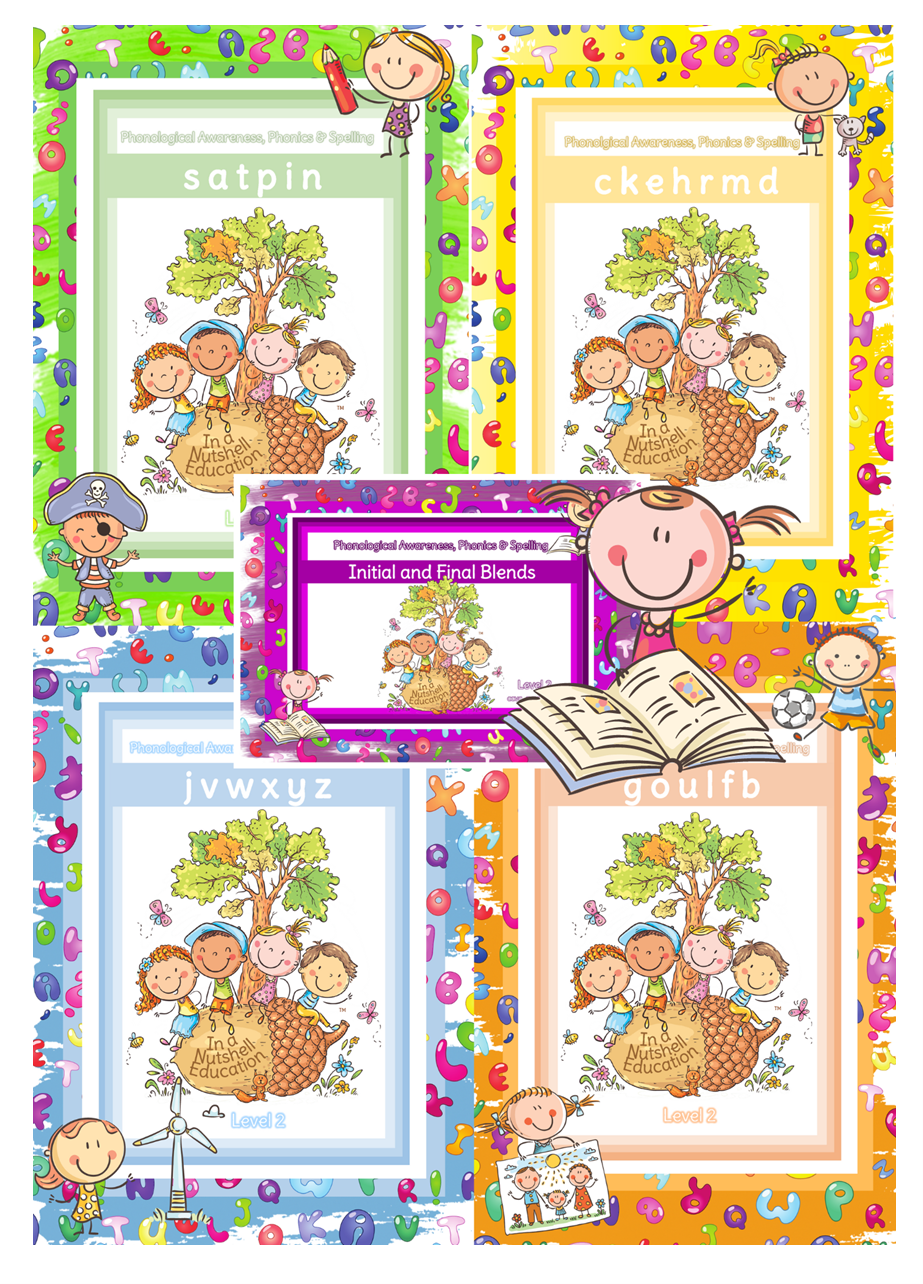 Level 2 - Individual Letter Sounds Packs 1-4 + Consonant Blends