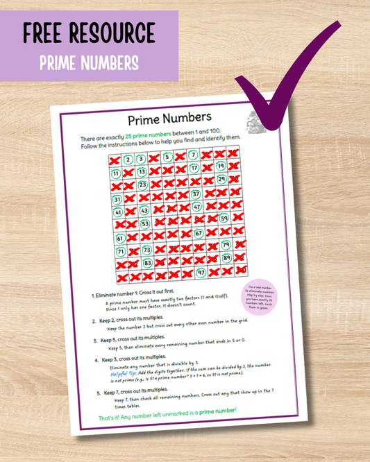 Free Prime Numbers Worksheet